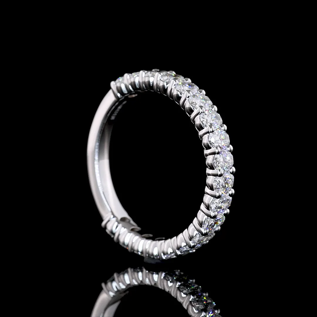 1.33 Cts 14k White Gold Oval Shape 3/4 Band Eternity Band - Image 2