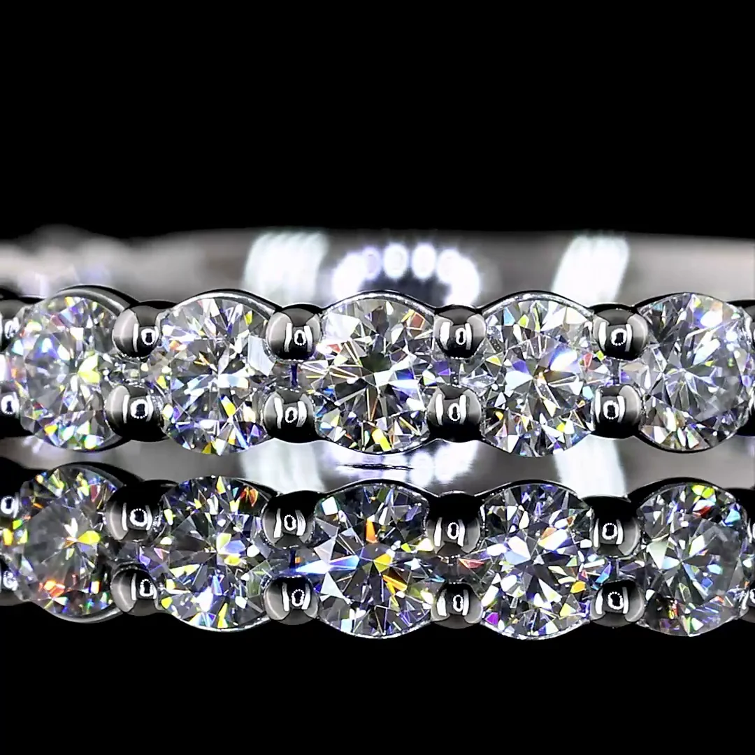 0.75 Cts Platinum Round Shape Eternity Band Eternity Band - Image 3