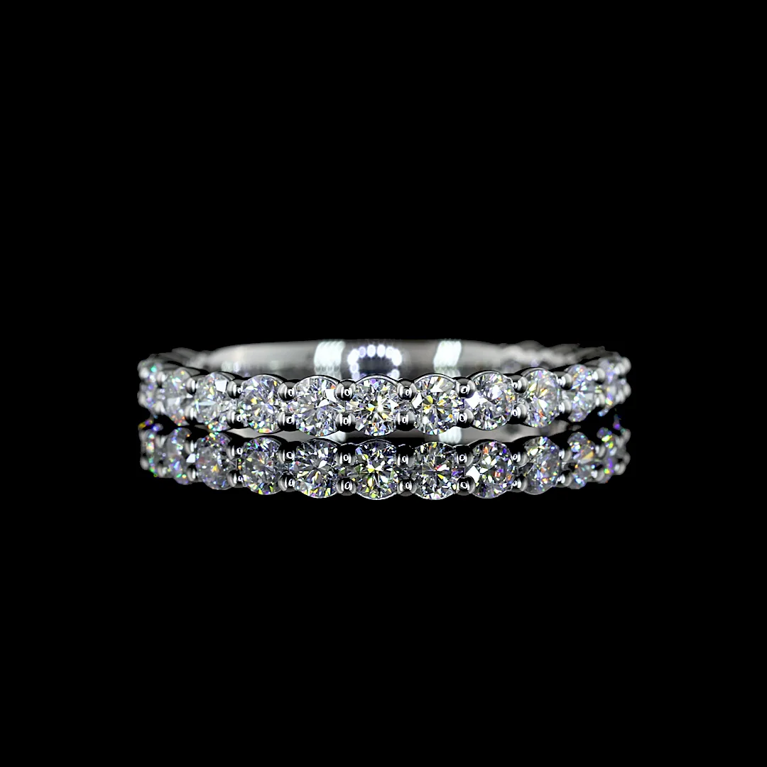 0.75 Cts Platinum Round Shape Eternity Band Eternity Band - Video
