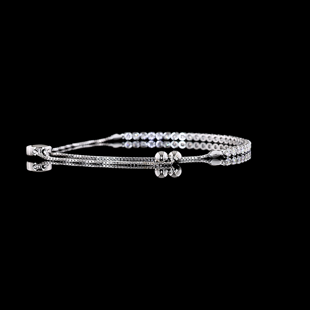 0.9 Cts 14k White Gold Round Shape Tennis Bracelet - Image 2