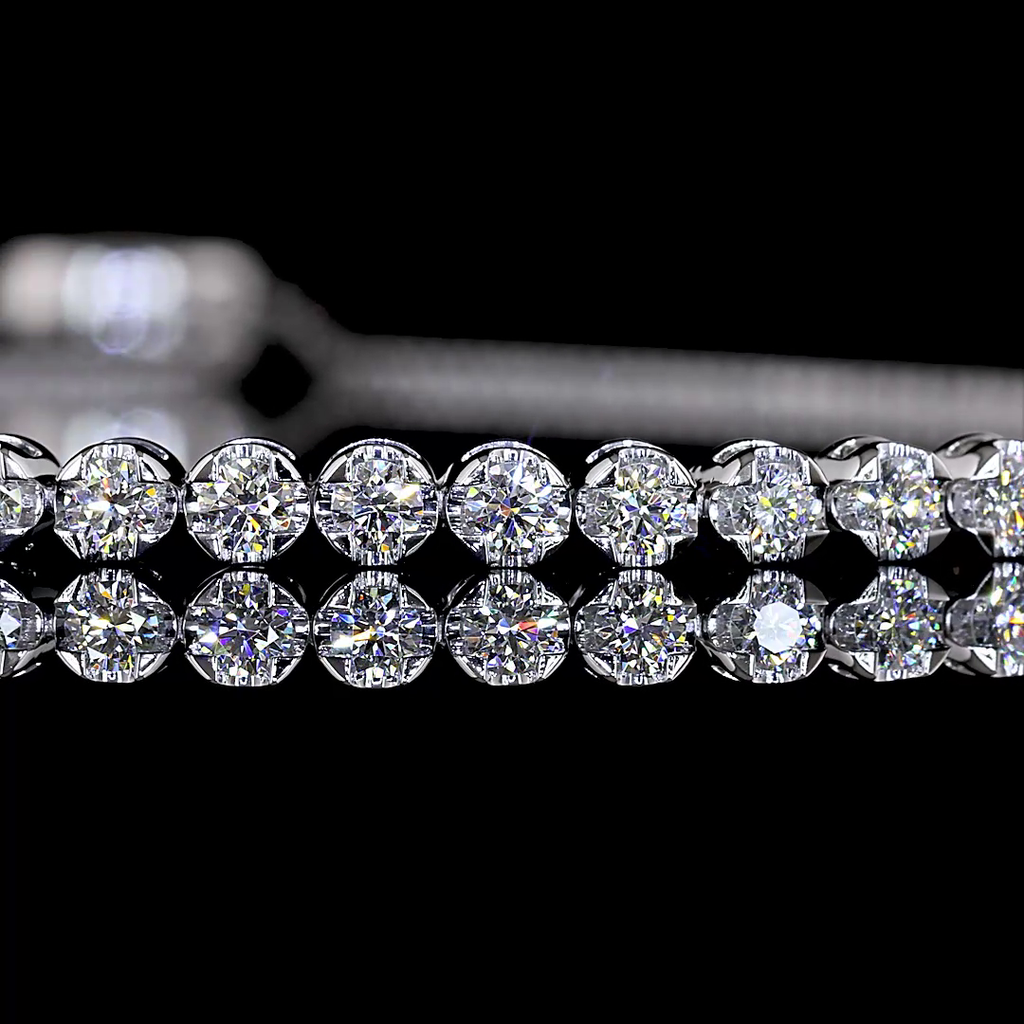 0.9 Cts 14k White Gold Round Shape Tennis Bracelet - Image 3