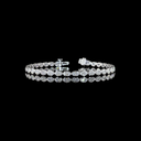 4.08 Cts 14k White Gold Oval Shape Tennis Bracelet - Video