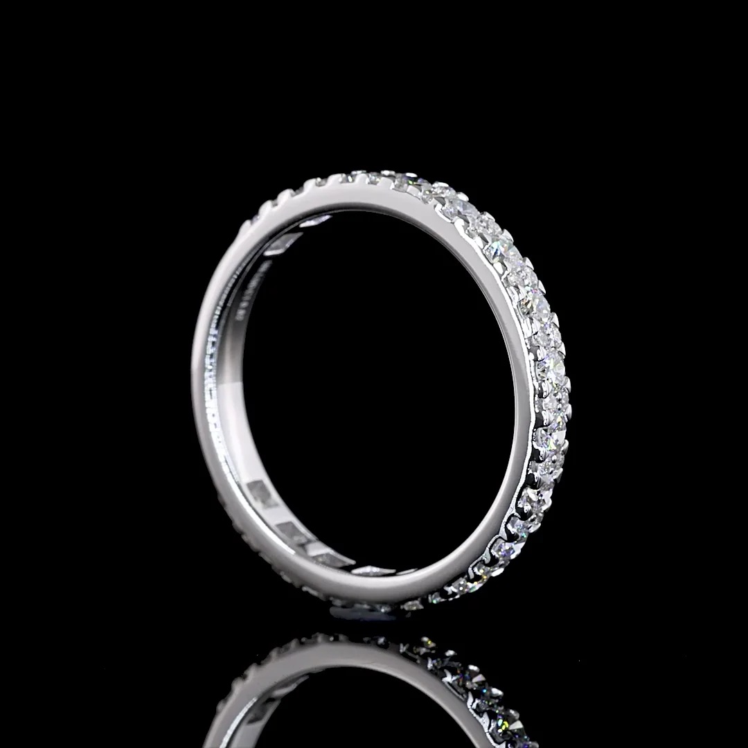 0.82 Cts 18k White Gold Round Shape 3/4 Band Eternity Band - Image 2