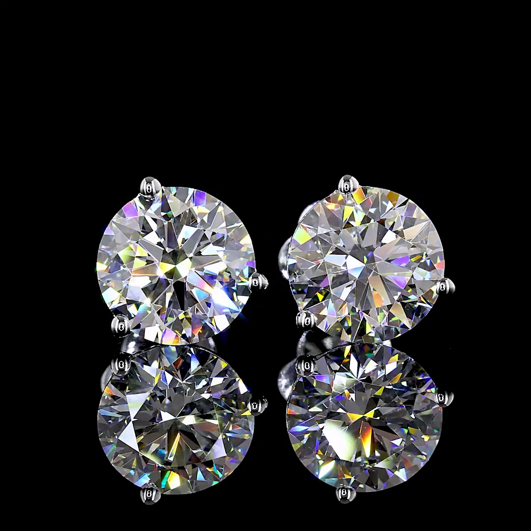 4.16 Cts 14k White Gold Round Shape Martini Earring - Image 3