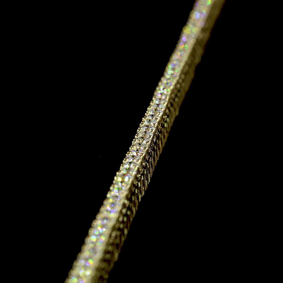 4.98 Cts 14k Yellow Gold Round Shape Tennis Necklace - Image 4