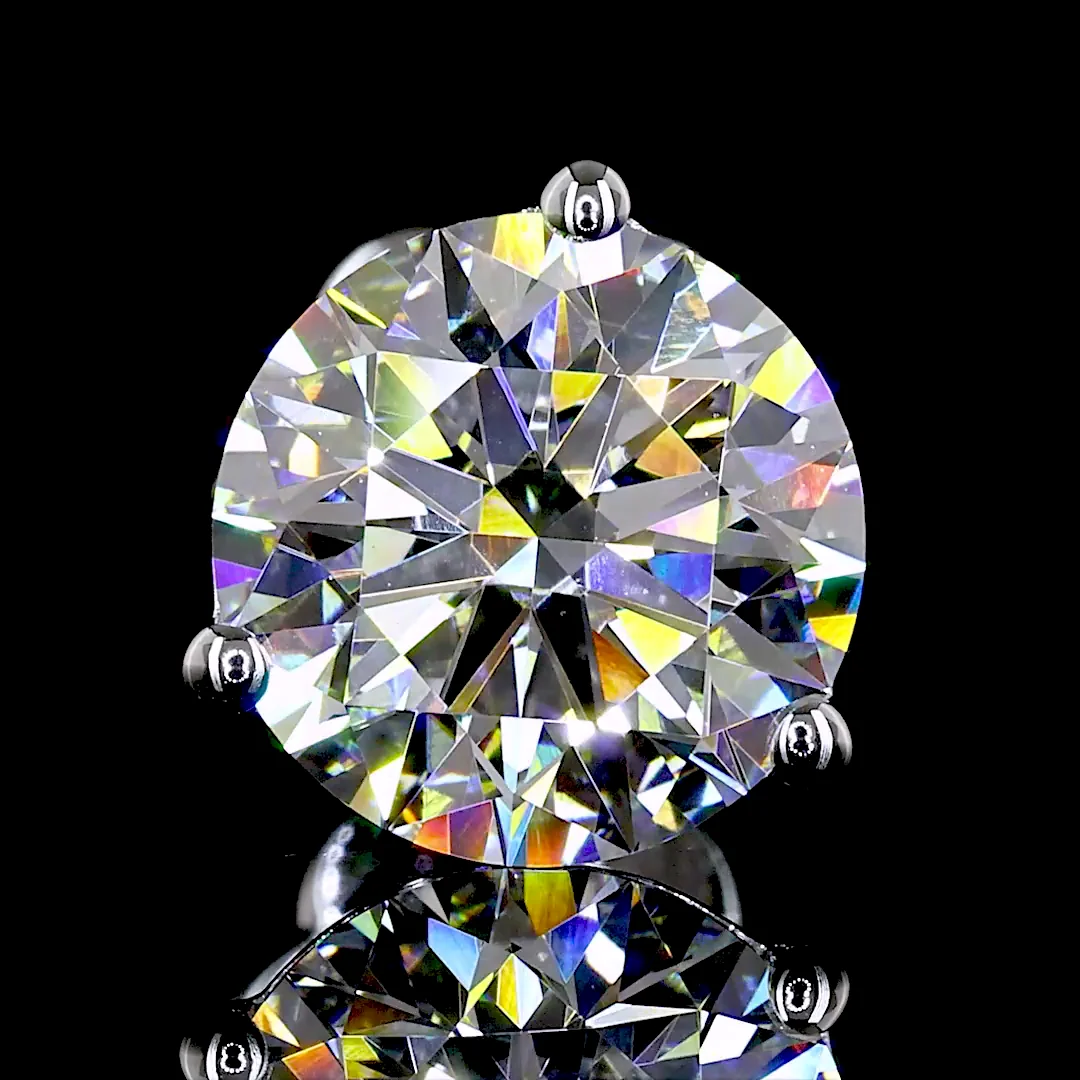 3.01 Cts 14k White Gold Round Shape Martini Earring - Image 2