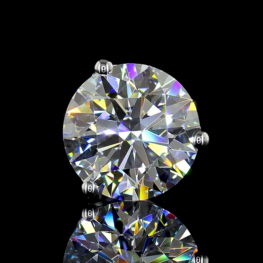 2.54 Cts 14k White Gold Round Shape Martini Earring - Image 2