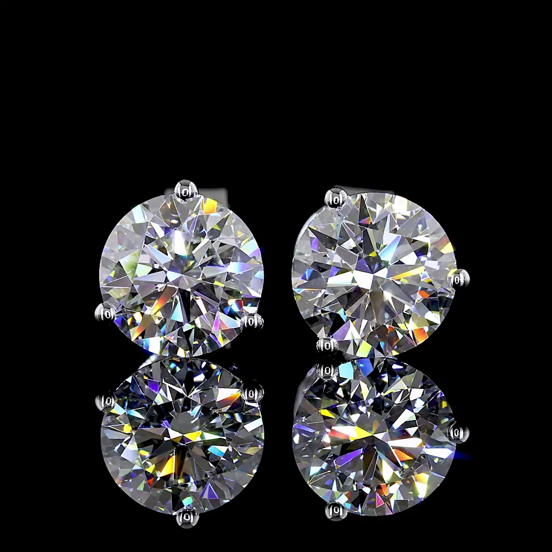 2.07 Cts 14k White Gold Round Shape Martini Earring - Image 3