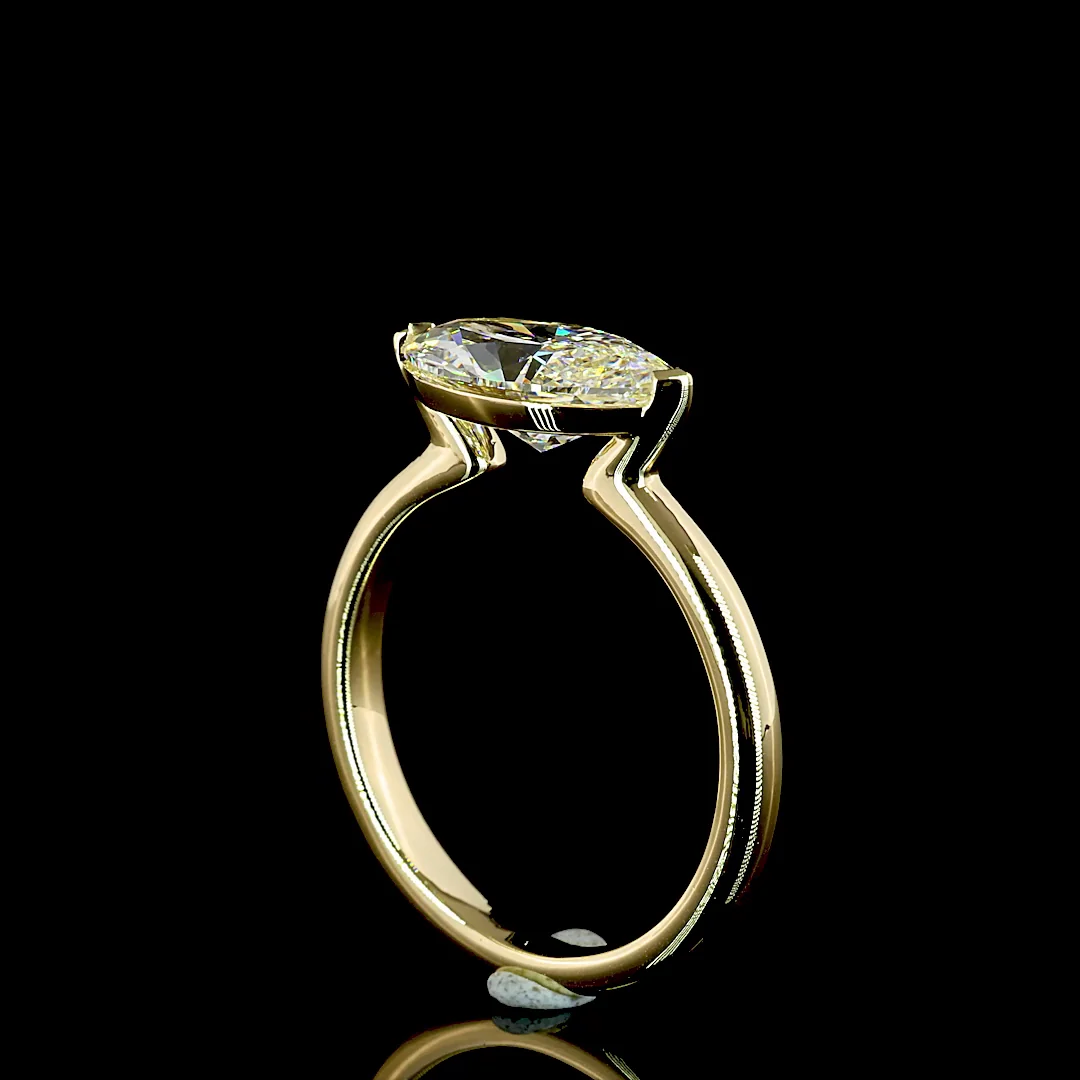 2.08 Cts 14k Yellow Gold Marquise Shape Solitaire Ring - Image 2
