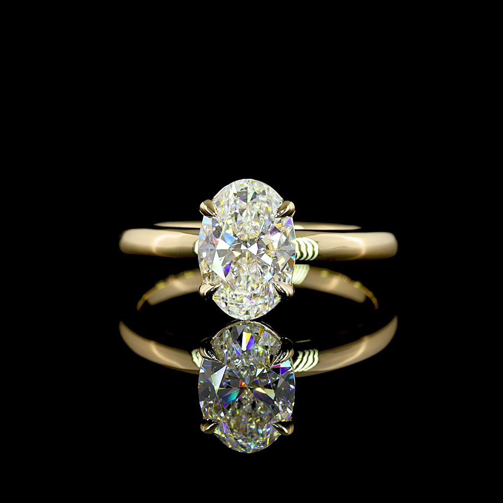1.5 Cts 14k Yellow Gold Oval Shape Solitaire Ring - Video