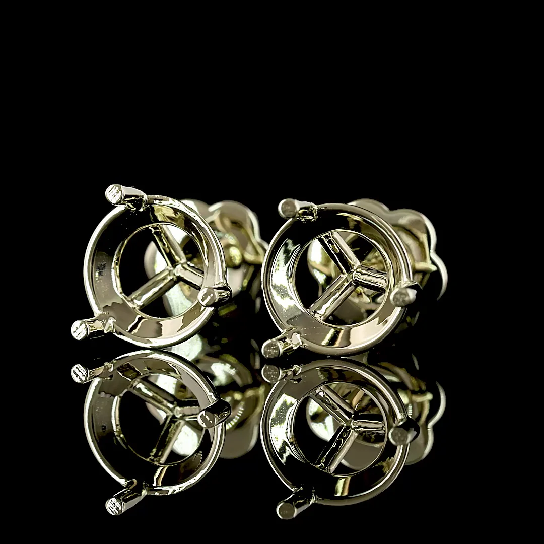 3.07 Cts 14k White Gold Round Shape Martini Earring - Image 2