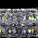 3.11 Cts 14k White Gold Antique Cushion Shape 3/4 Band Eternity Band - Image 3