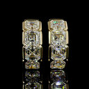 5.8 Cts 14k Yellow Gold Asscher Shape Huggies Earring - Image 3
