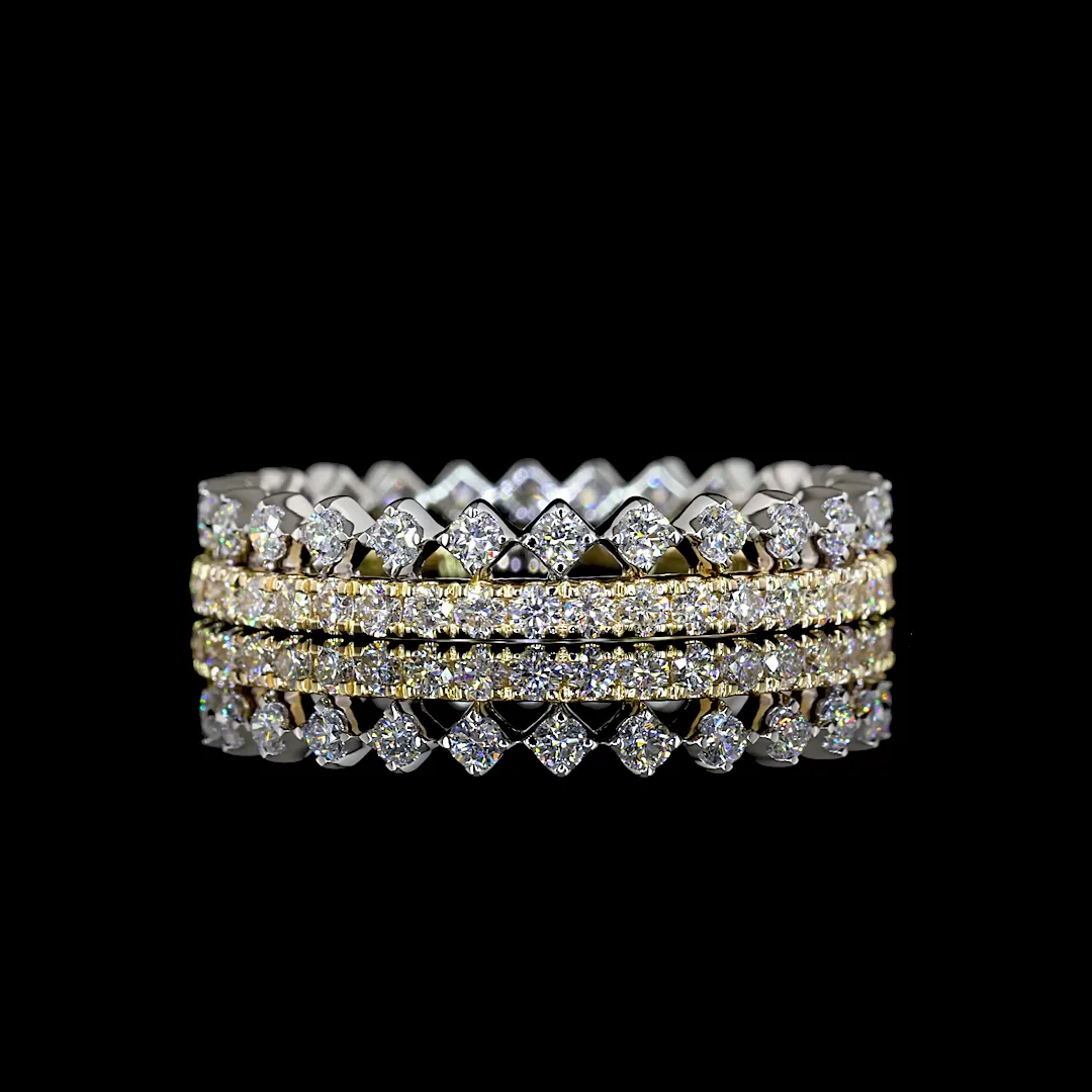 0.94 Cts 14k Two Tone Round Shape Eternity Band Eternity Band - Video