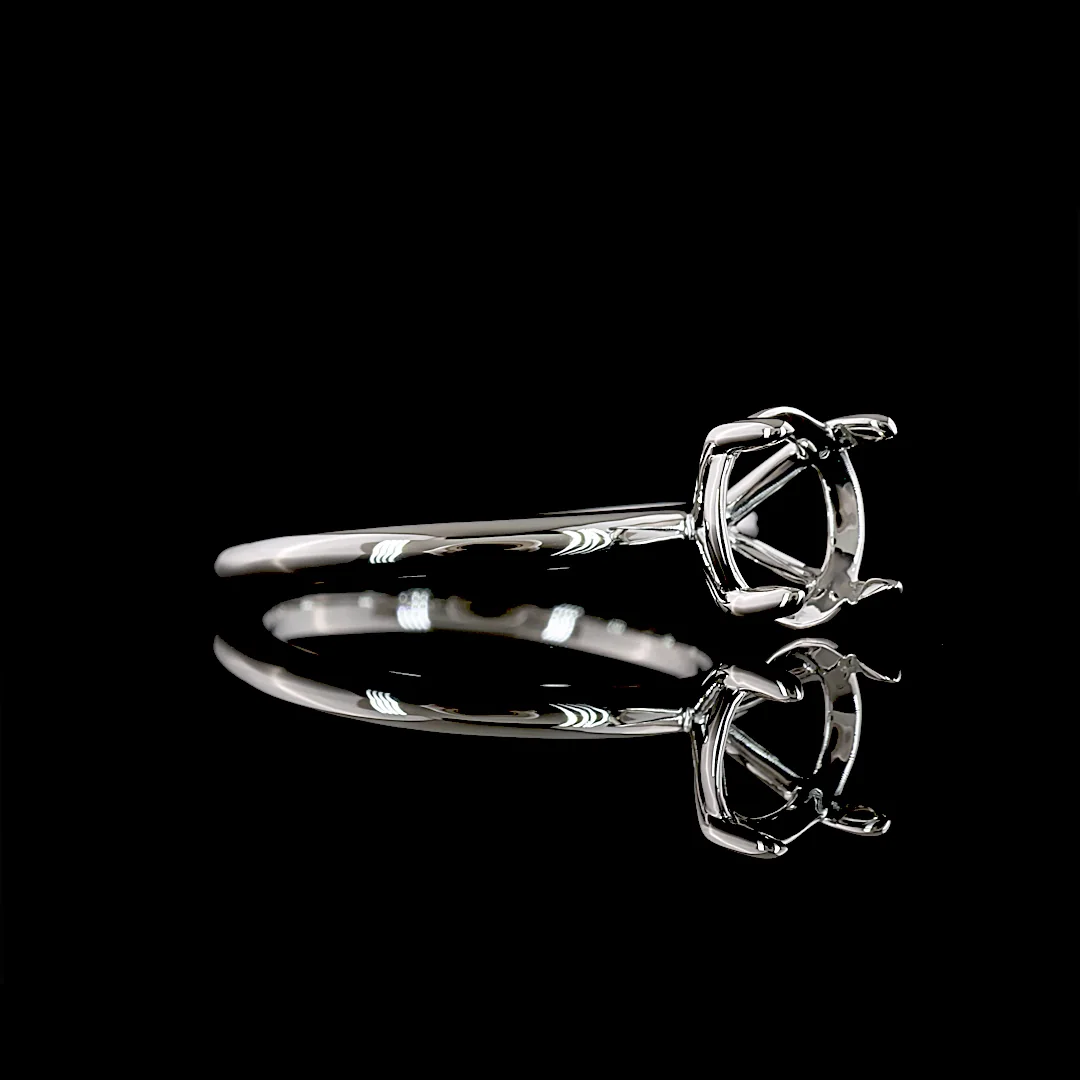 0 Cts Platinum Round Shape Solitaire Ring - Image 3