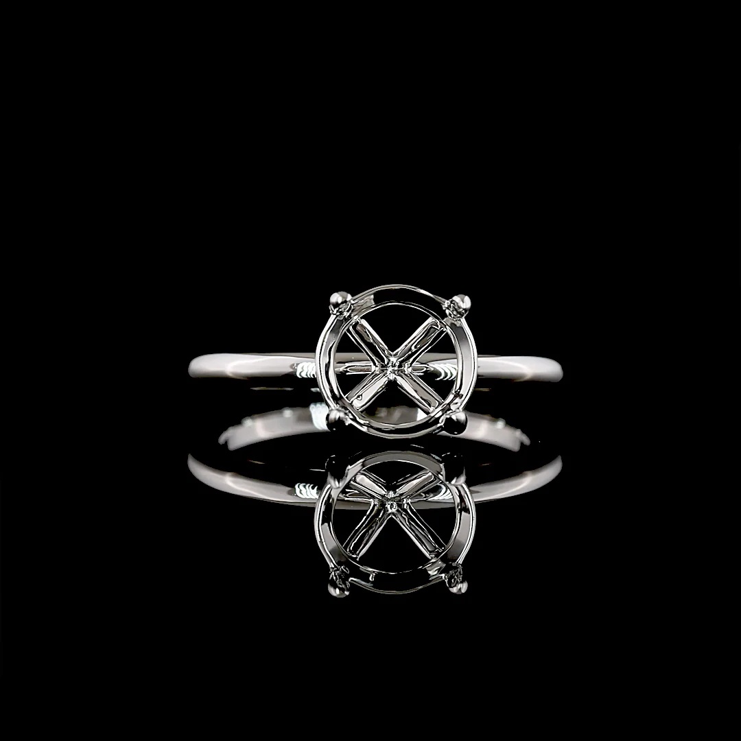 0 Cts Platinum Round Shape Solitaire Ring - Video