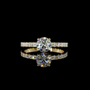 1.86 Cts 14k Yellow Gold Round Shape Hidden Halo Ring - Video