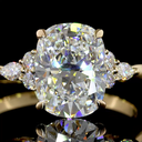 3.17 Cts 14k Yellow Gold Cushion Brilliant Shape Split Shank Ring - Image 3