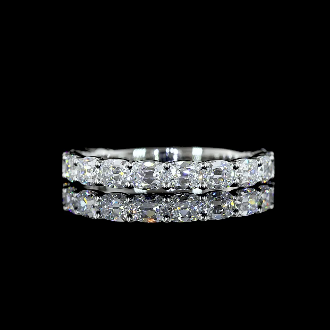 1.42 Cts Platinum Antique Cushion Shape 3/4 Band Eternity Band - Video