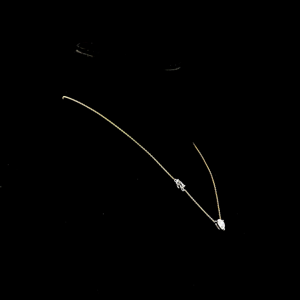2.63 Cts 18k Two Tone Pear Shape Station Necklace - Image 3