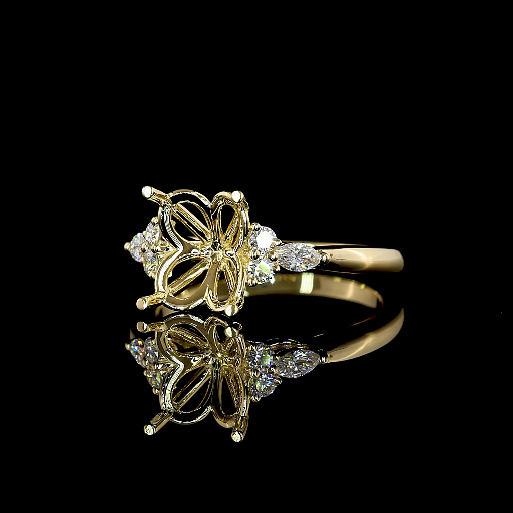 0.23 Cts 14k Yellow Gold Shape Split Shank Ring - Image 2