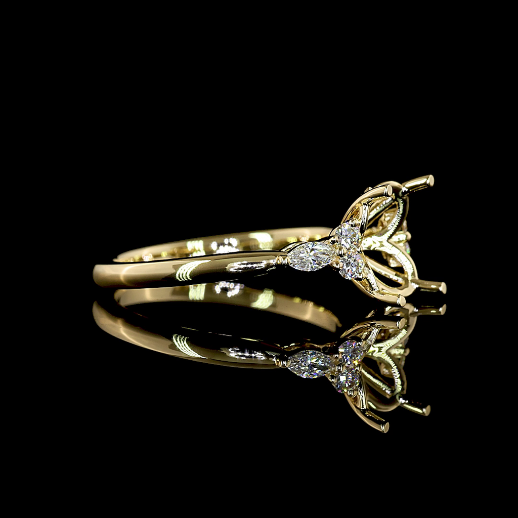 0.23 Cts 14k Yellow Gold Shape Split Shank Ring - Image 3