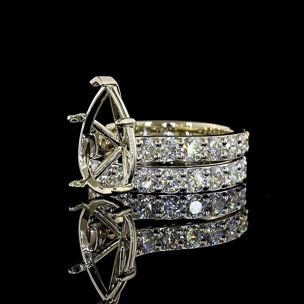 1.58 Cts 14k White Gold Pear Shape Hidden Halo Ring - Image 2