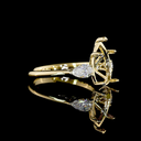 0.59 Cts 14k Yellow Gold Pear Shape 3 Stones Ring - Image 3