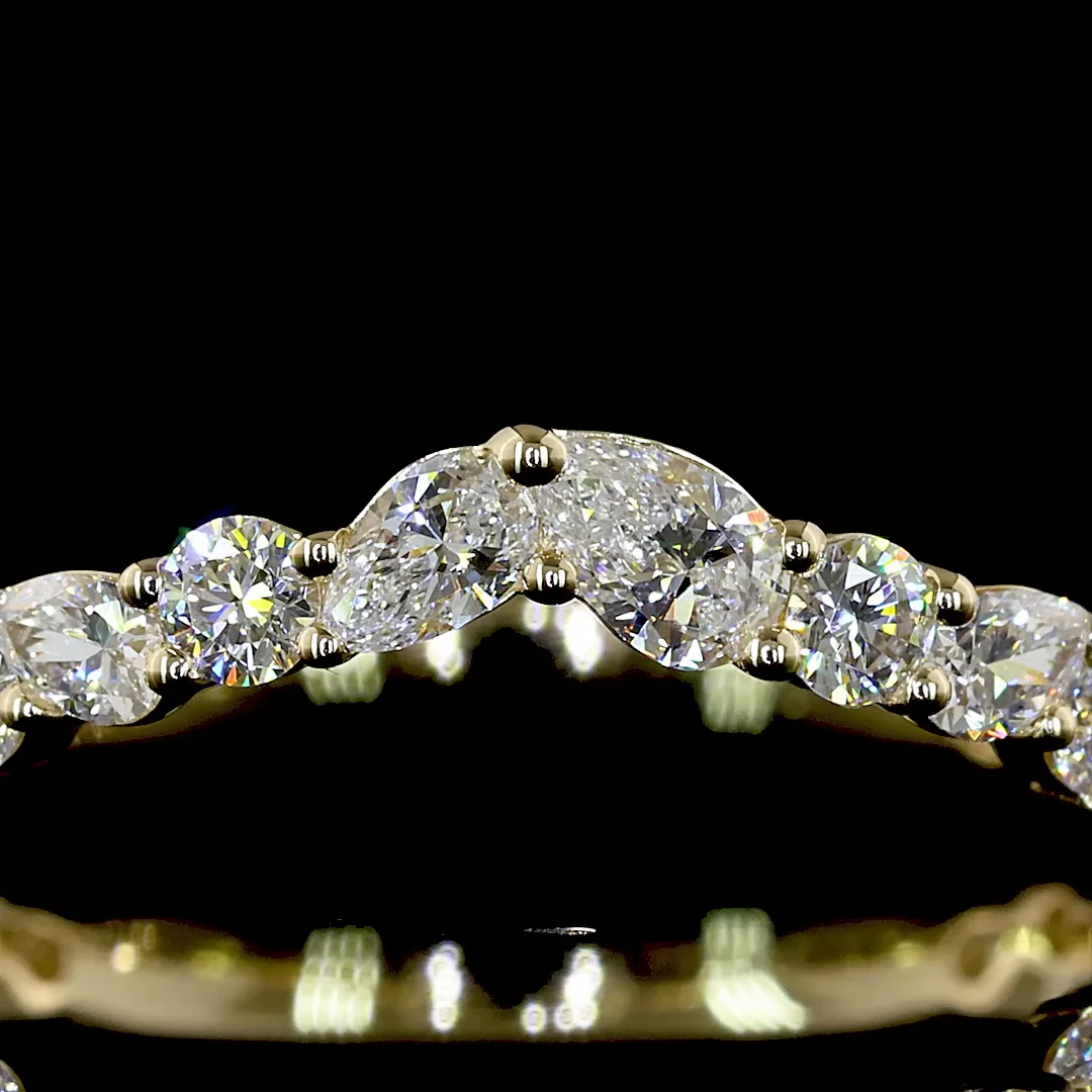 0.58 Cts 14k Yellow Gold Pear Shape Special Ring - Image 3