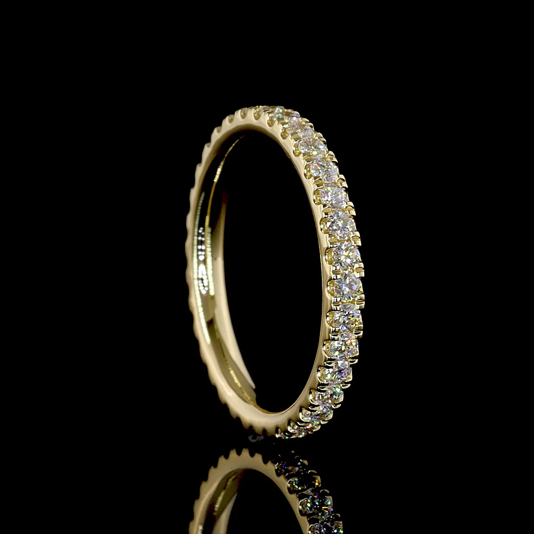 0.97 Cts 14k Yellow Gold Round Shape Eternity Band Eternity Band - Image 2