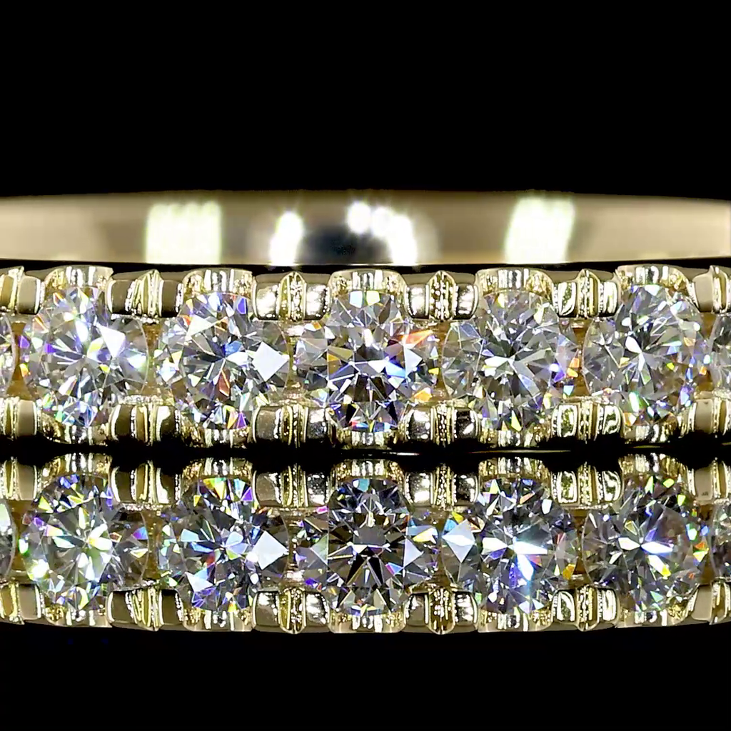0.88 Cts 14k Yellow Gold Round Shape Eternity Band Eternity Band - Image 3