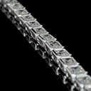 22 Cts 14k White Gold Emerald Shape Tennis Necklace - Image 2
