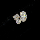 2.26 Cts 14k Rose Gold Oval Shape 3 Stones Earring - Image 3