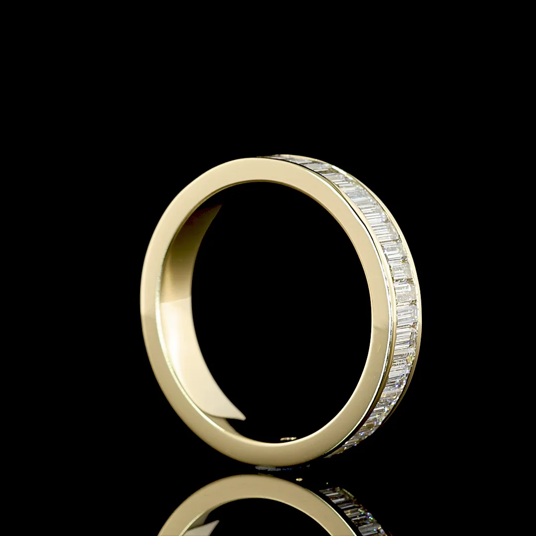 1.24 Cts 14k Yellow Gold Baguette Shape Half Eternity Eternity Band - Image 2
