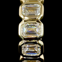 1.04 Cts 14k Yellow Gold Emerald Shape Huggies Earring - Image 2