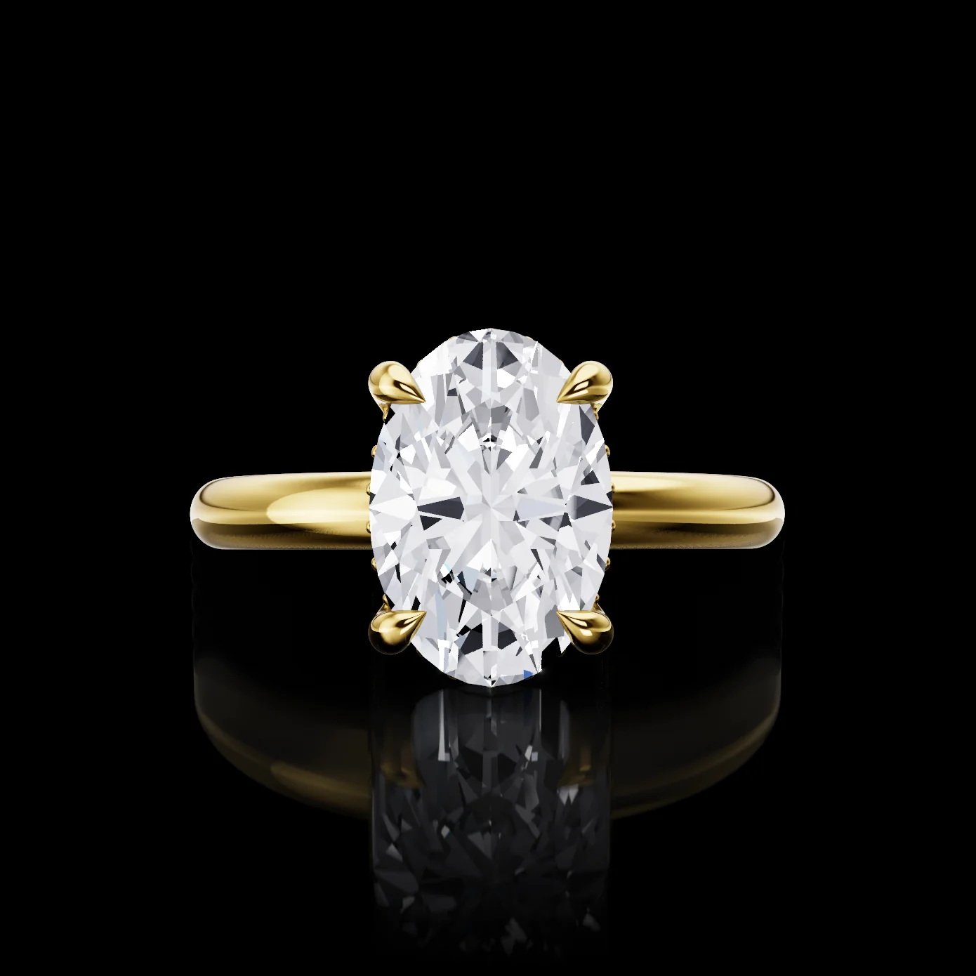 0.09 Cts 14k Yellow Gold Round Shape Solitaire Diamond Shank Ring - Video
