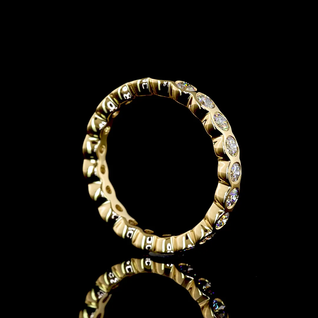 0.97 Cts 18k Yellow Gold Round Shape Eternity Band Eternity Band - Image 2