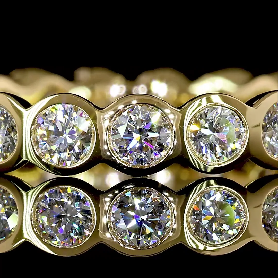 0.97 Cts 18k Yellow Gold Round Shape Eternity Band Eternity Band - Image 3