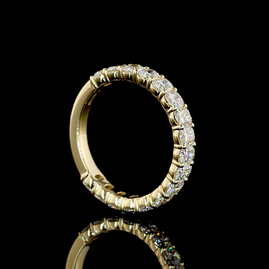 1.68 Cts 14k Yellow Gold Cushion Brilliant Shape 3/4 Band Eternity Band - Image 2