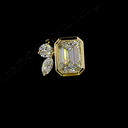 2.45 Cts 14k Yellow Gold Emerald Shape Studs Earring - Image 3
