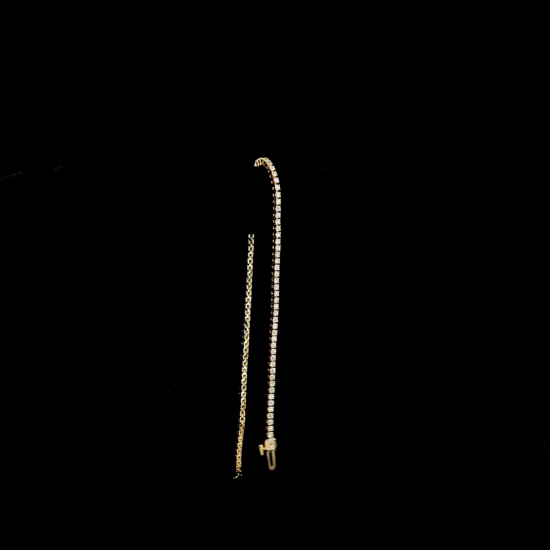 1.54 Cts 14k Yellow Gold Round Shape Tennis Bracelet - Image 3