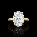 0.16 Cts 14k Yellow Gold Round Shape Hidden Halo Ring - Video