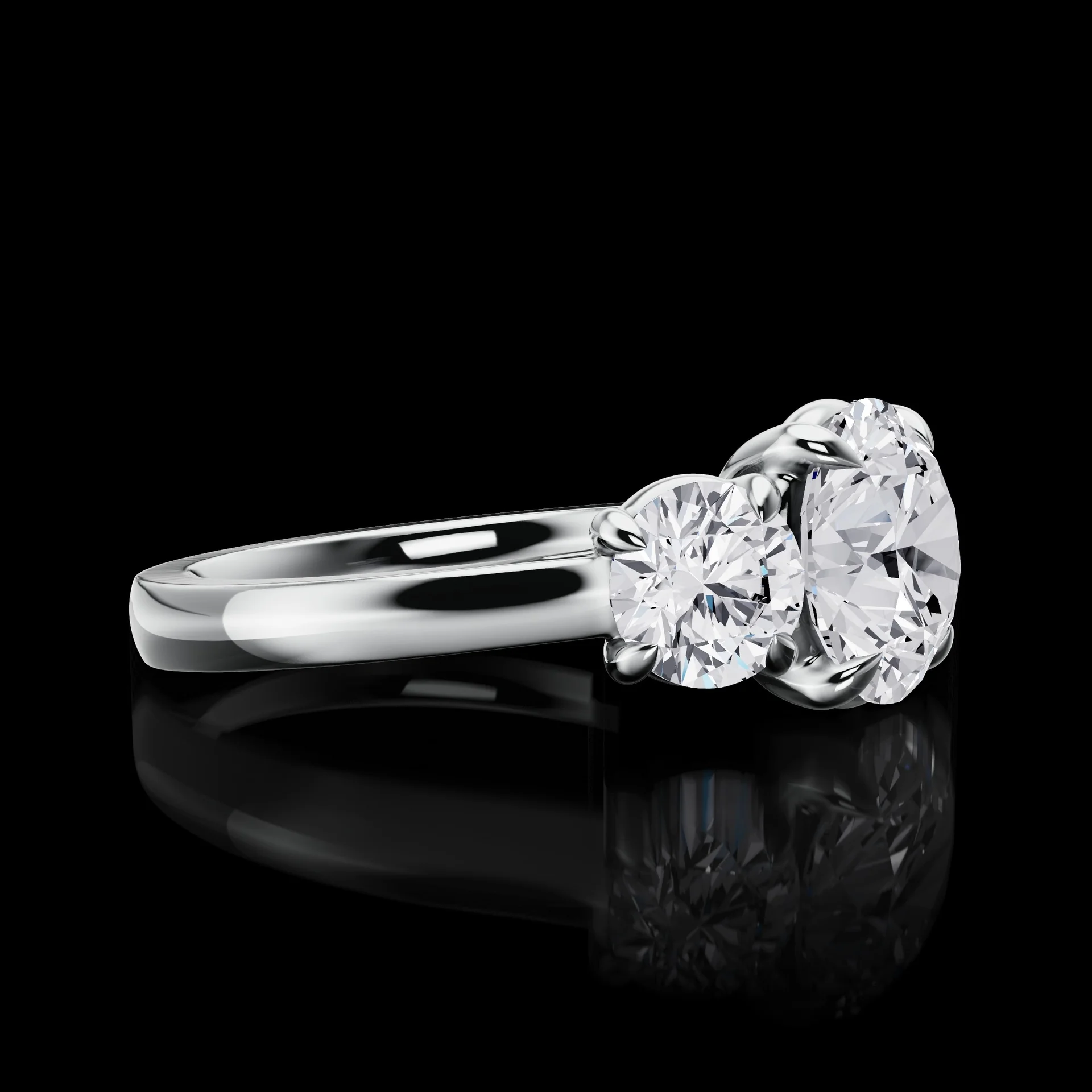 0 Cts Platinum Shape 3 Stones Ring - Image 3