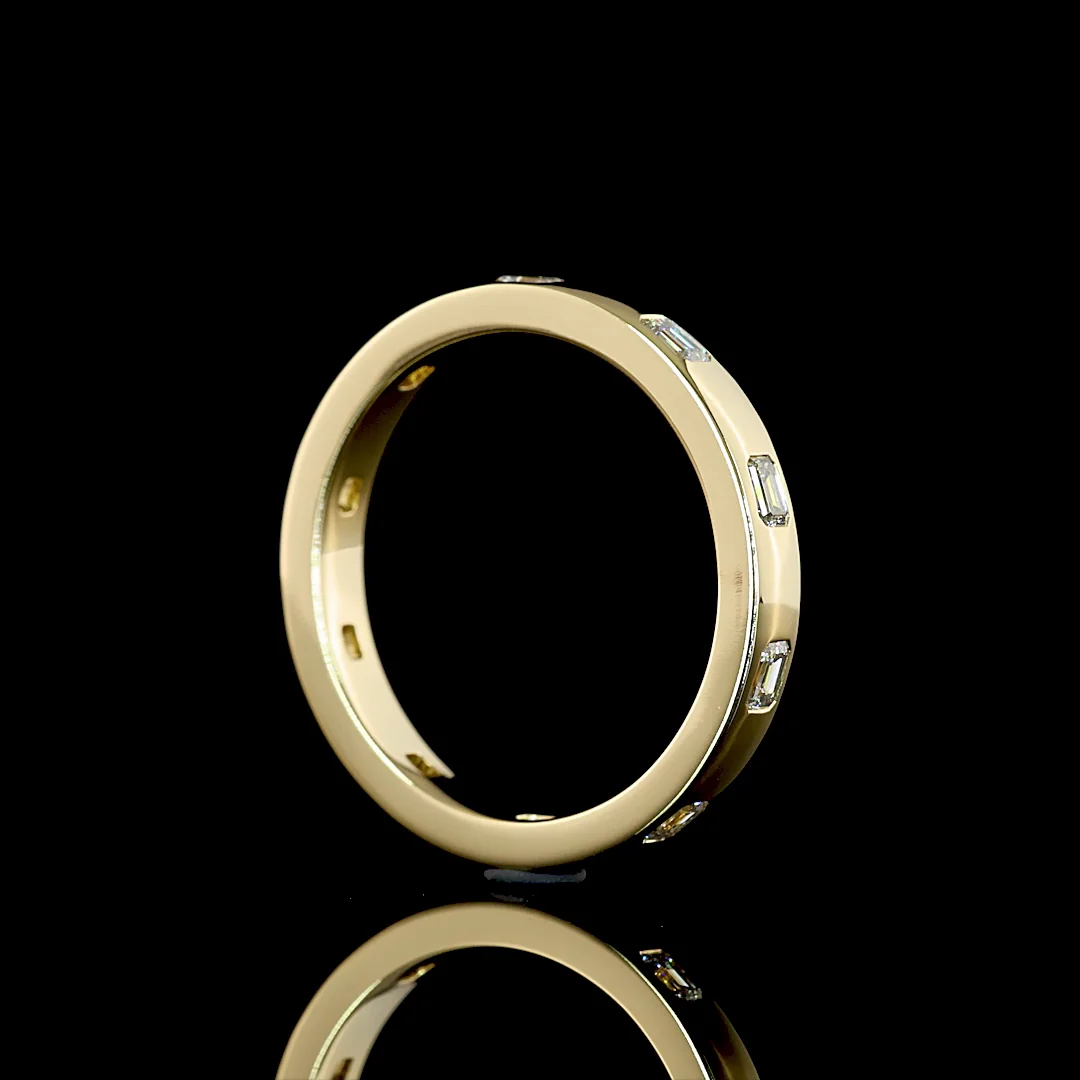 0.47 Cts 14k Yellow Gold Emerald Shape Eternity Band Eternity Band - Image 2