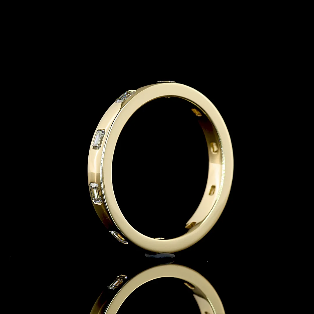 0.47 Cts 14k Yellow Gold Emerald Shape Eternity Band Eternity Band - Image 4