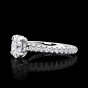 0.58 Cts 18k White Gold Round Shape Hidden Halo Ring - Image 2