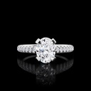 0.58 Cts 18k White Gold Round Shape Hidden Halo Ring - Video
