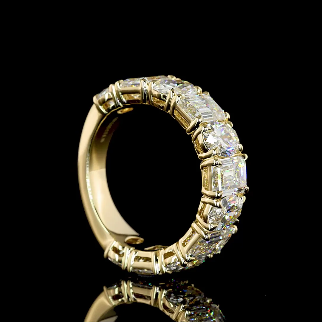 6.16 Cts 14k Yellow Gold Oval Shape 3/4 Band Eternity Band - Image 2