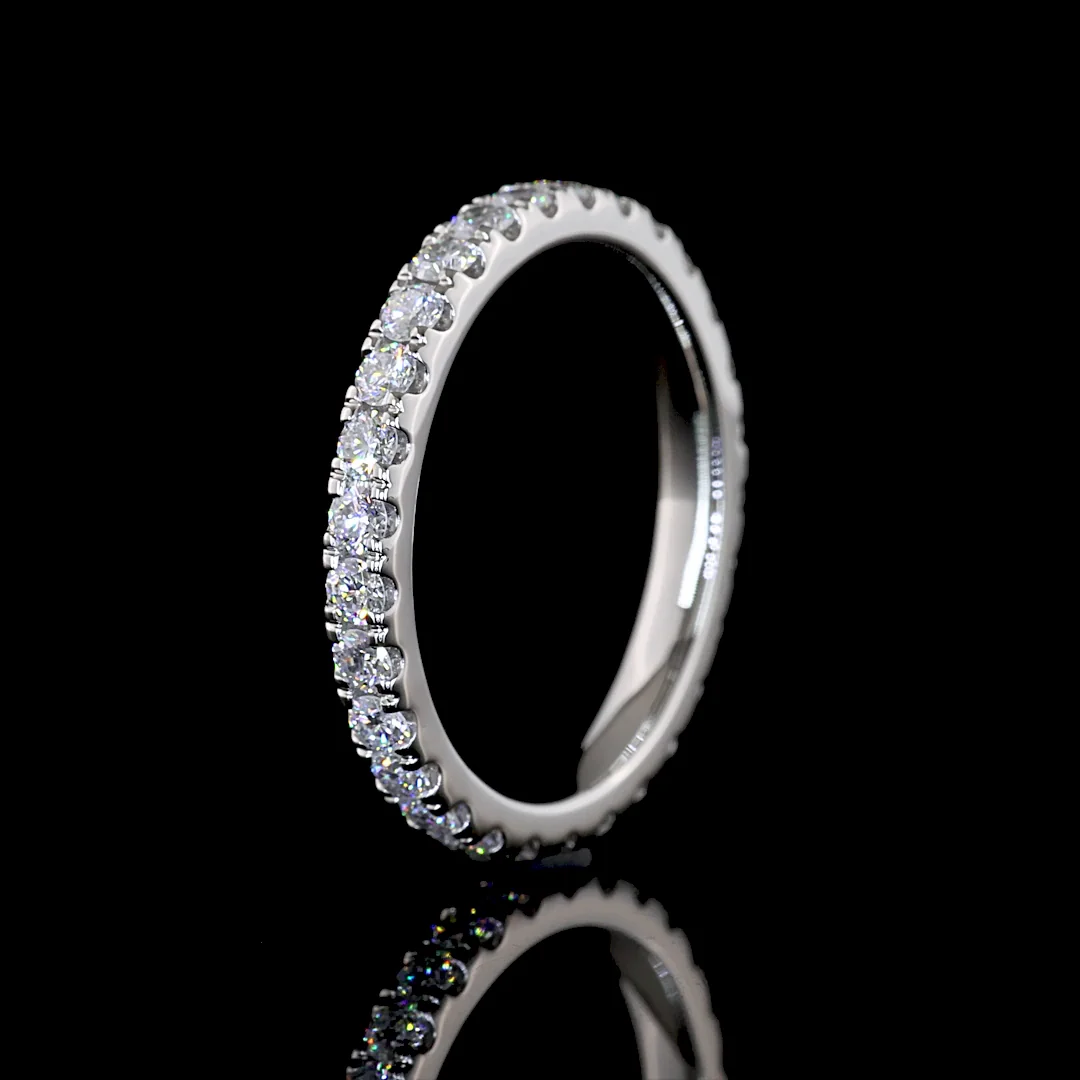 0.72 Cts Platinum Round Shape Eternity Band Eternity Band - Image 4