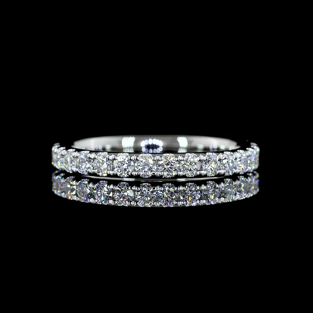 0.72 Cts Platinum Round Shape Eternity Band Eternity Band - Video